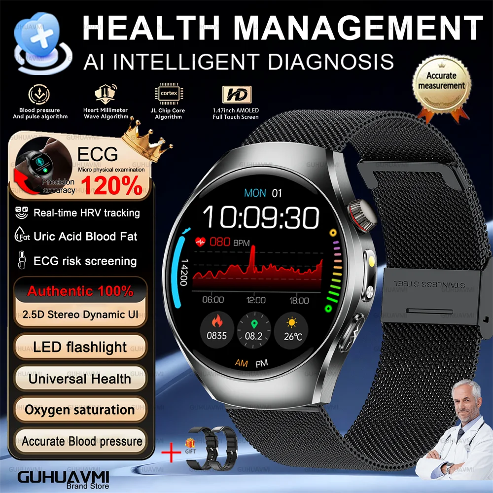 Health Smart Watch ECG PPG Bluetooth Call 24h Heart Rate