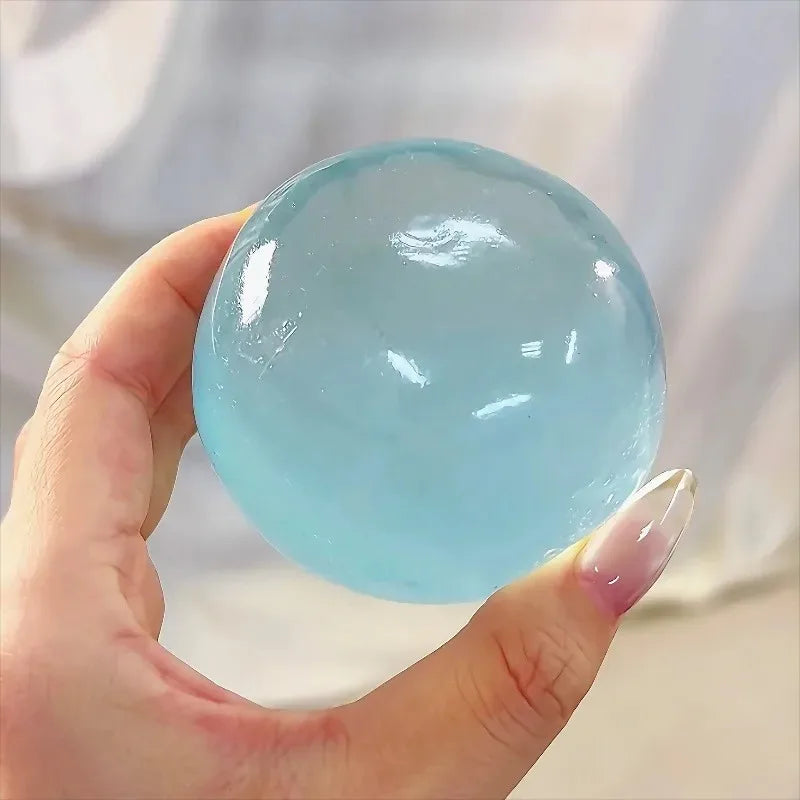 Blue Maltose Mochi Fidget Toy Soft Transparent Ball