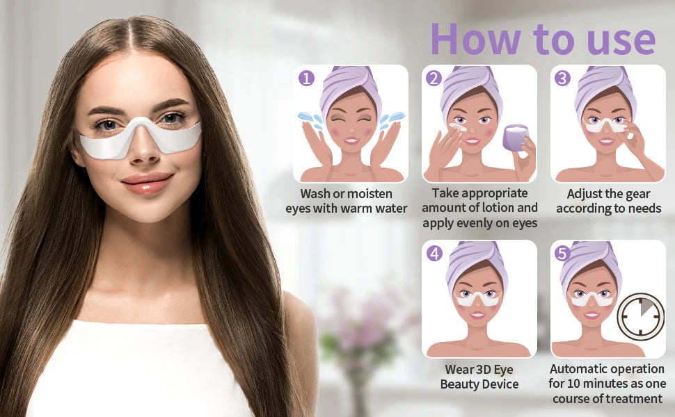 LED Eye Massager Glasses for Puffiness & Fine Lines