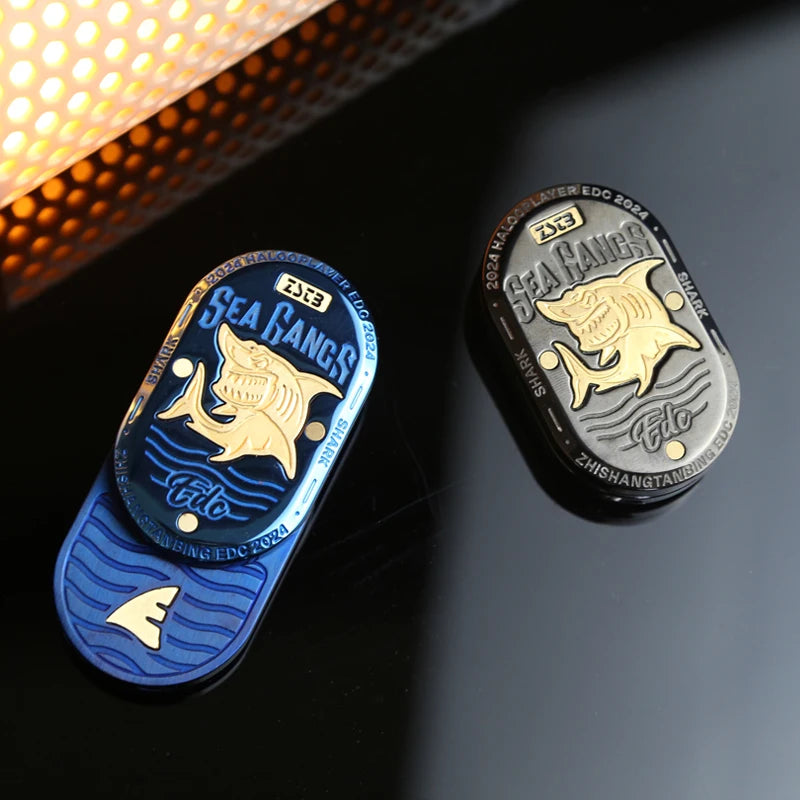 Shark Mechanical Fidget Slider Metal Stress Relief Toy