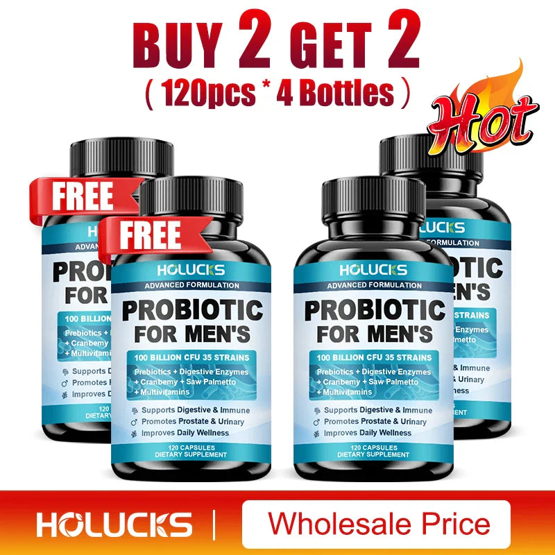 Probiotics Capsules for Men - Gut Health & Vitality Support