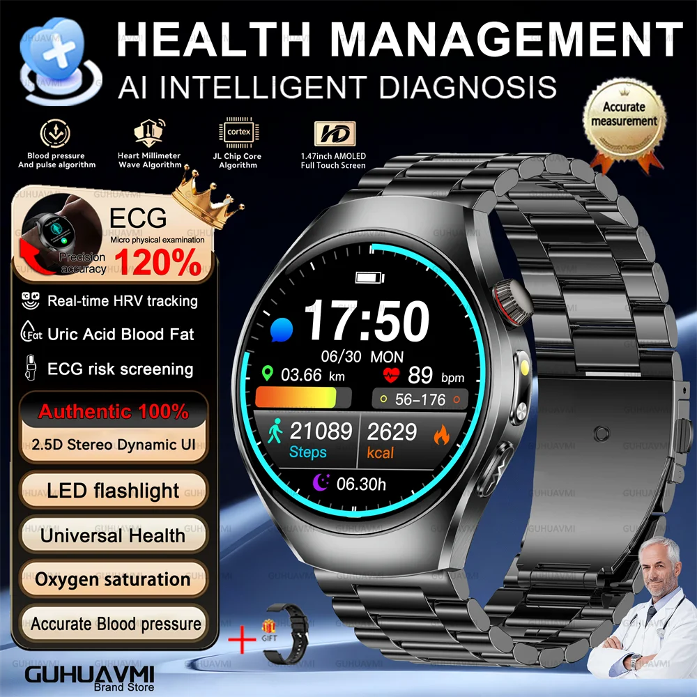 Health Smart Watch ECG PPG Bluetooth Call 24h Heart Rate