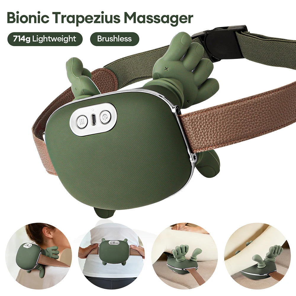 4D Neck and Shoulder Massager with PU Leather
