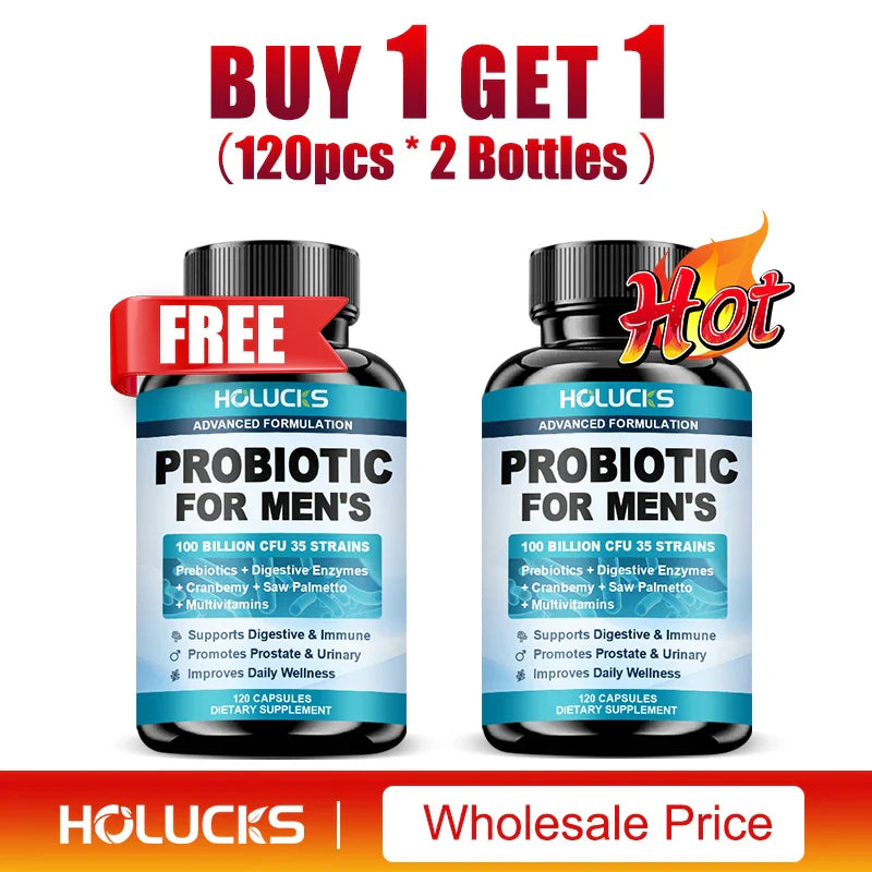 Probiotics Capsules for Men - Gut Health & Vitality Support