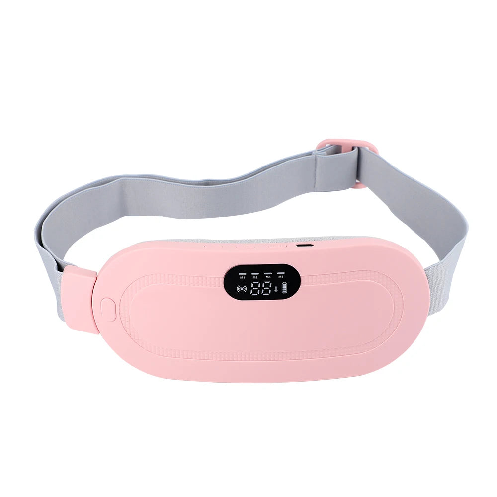 Pink Electric Waist Massage Heating Belt for Abdominal Relief
