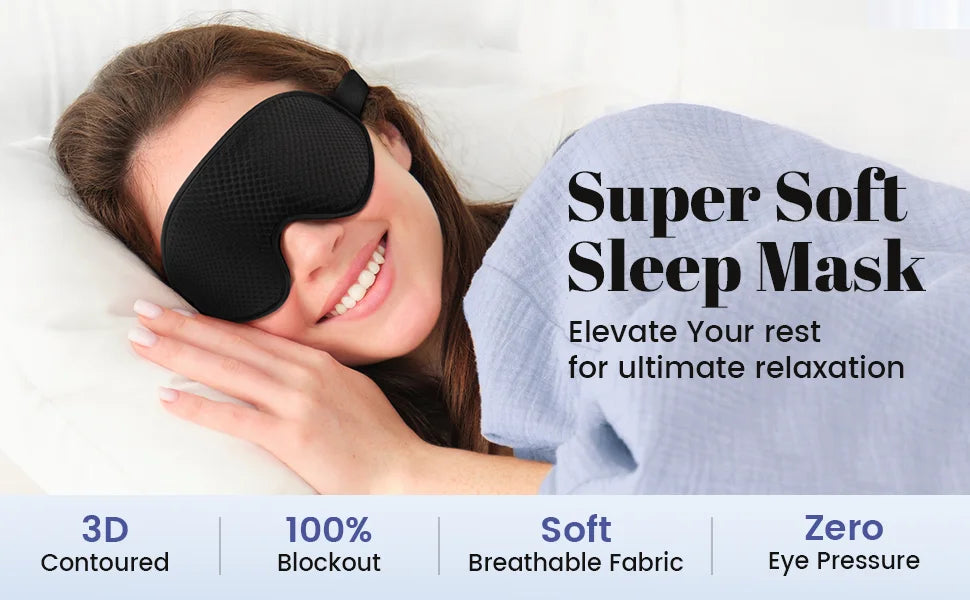 3D Blackout Sleep Mask with Noise-Cancelling Earplugs