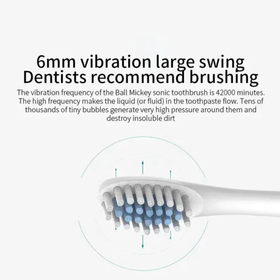 Electric Ultrasonic Toothbrush USB Charging Waterproof Adult