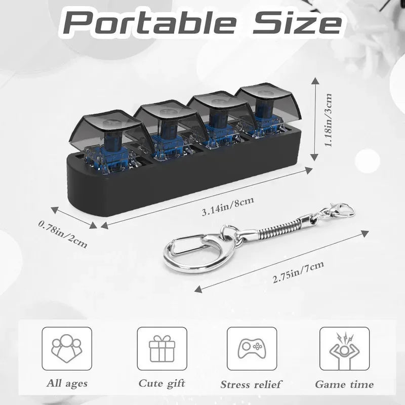 4Keys Mechanical Keyboard Anti-stress Keychain Toys