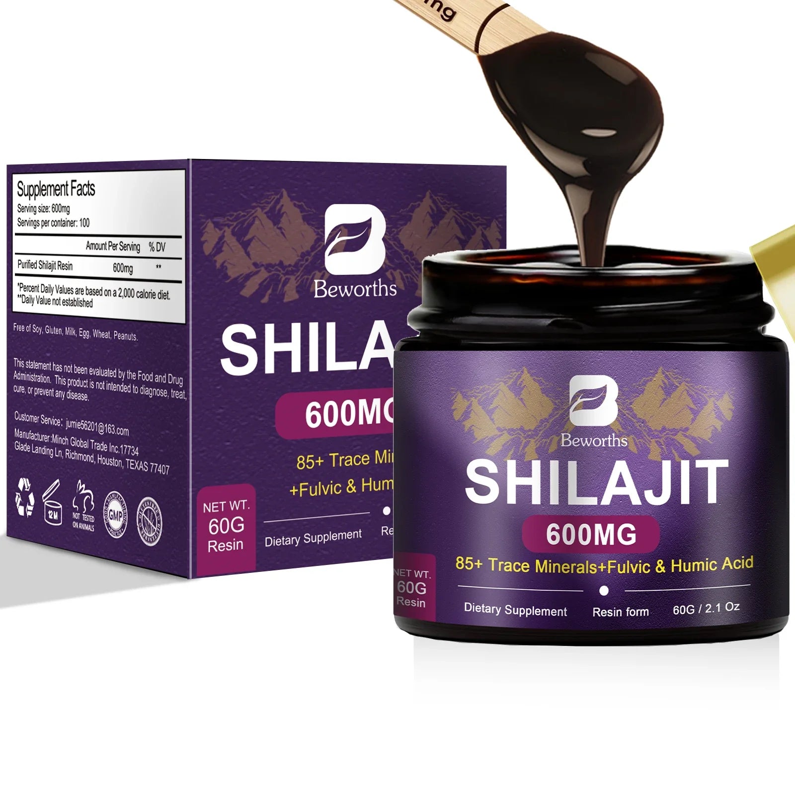 Himalayan Shilajit Resin Paste - 2 Bottles, 60g Each