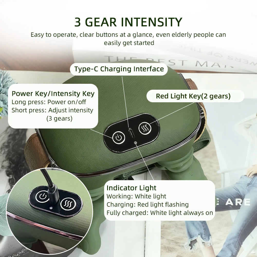 4D Neck and Shoulder Massager with PU Leather
