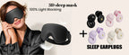 3D Blackout Sleep Mask with Noise-Cancelling Earplugs