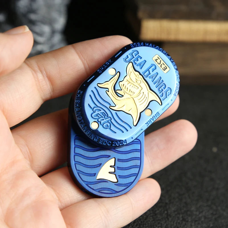 Shark Mechanical Fidget Slider Metal Stress Relief Toy