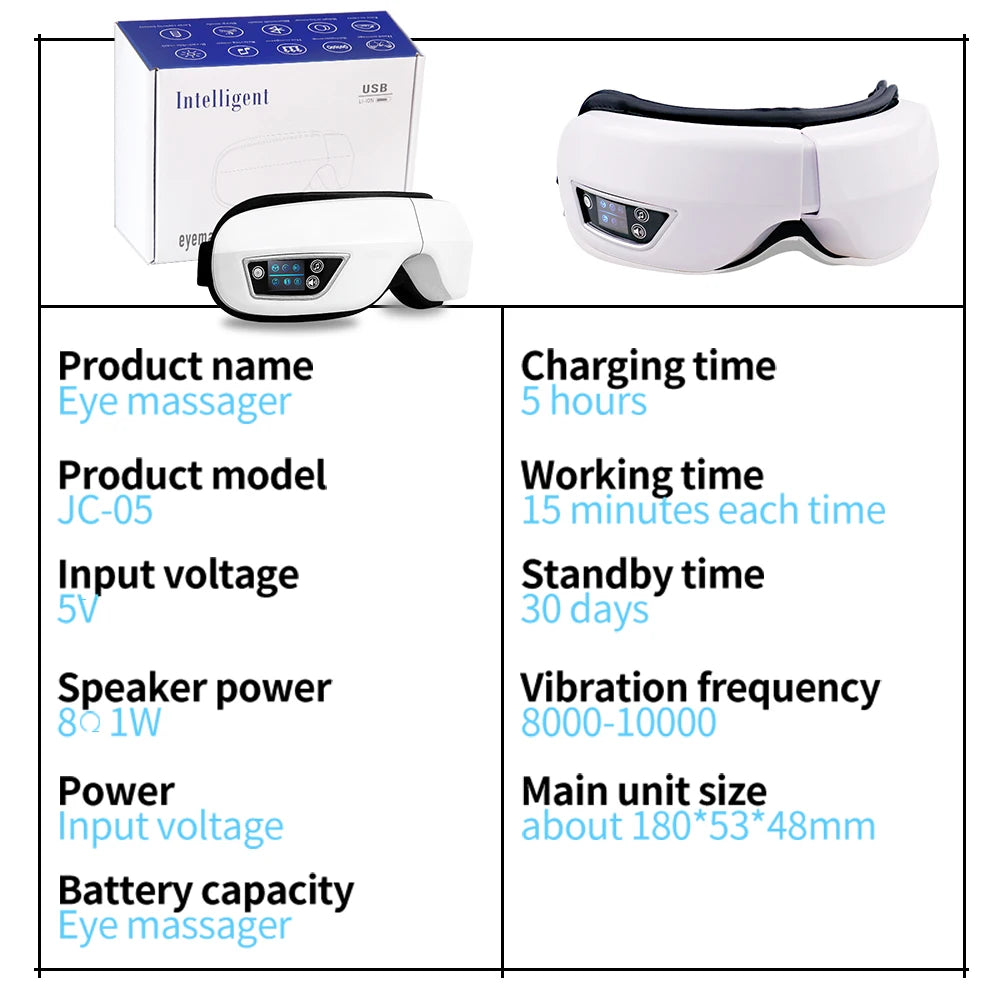 Smart Eye Massager with Bluetooth Music and Air Compression