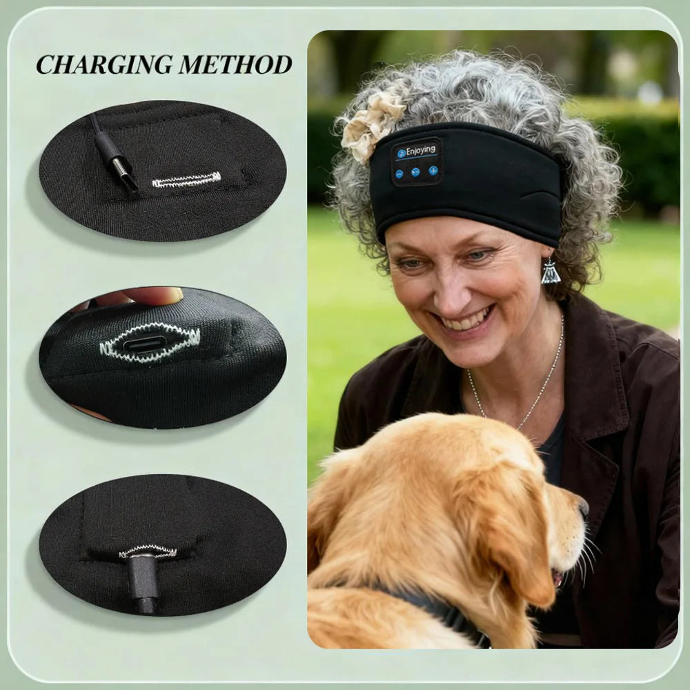 Wireless Bluetooth Music Eye Mask Headband with Noise-Cancellation