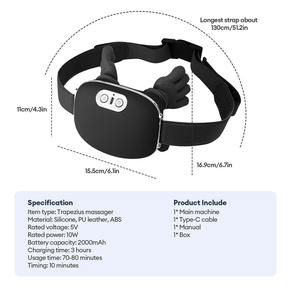 4D Neck and Shoulder Massager with PU Leather