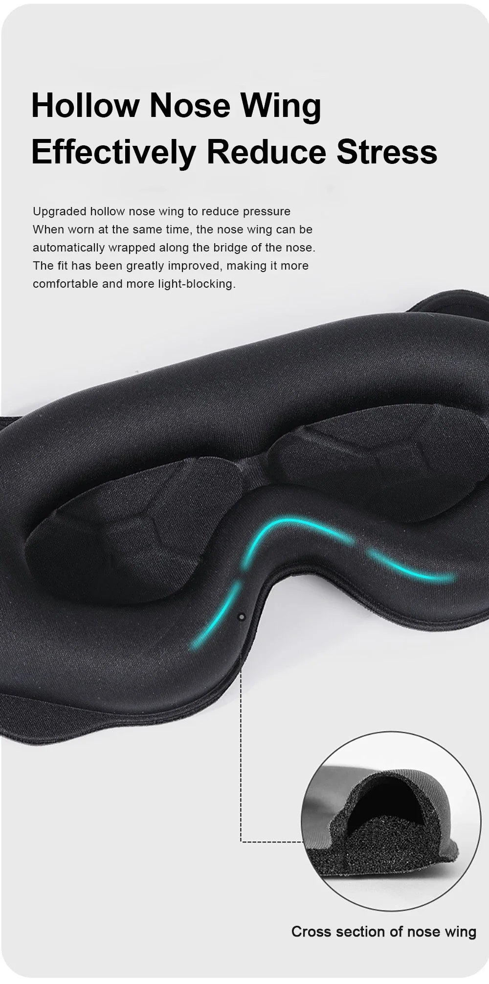 3D Soft Padded Eye Mask for Light Blocking Sleep Aid