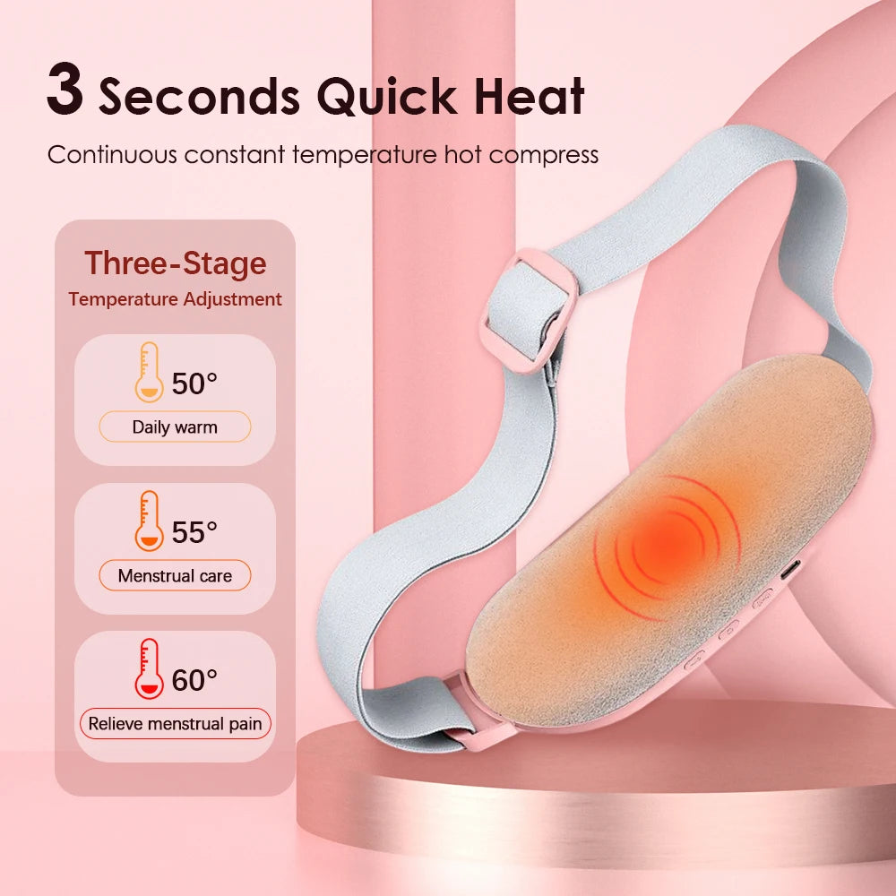 Pink Electric Waist Massage Heating Belt for Abdominal Relief