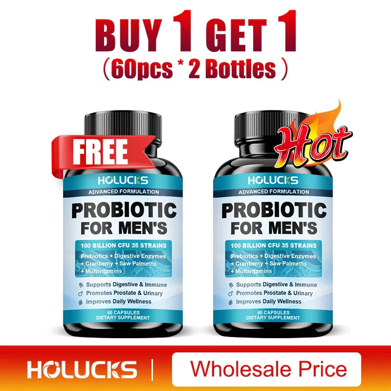 Probiotics Capsules for Men - Gut Health & Vitality Support