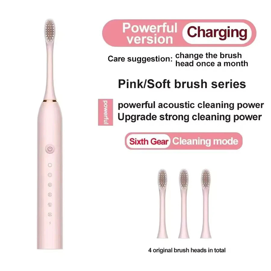 Electric Ultrasonic Toothbrush USB Charging Waterproof Adult