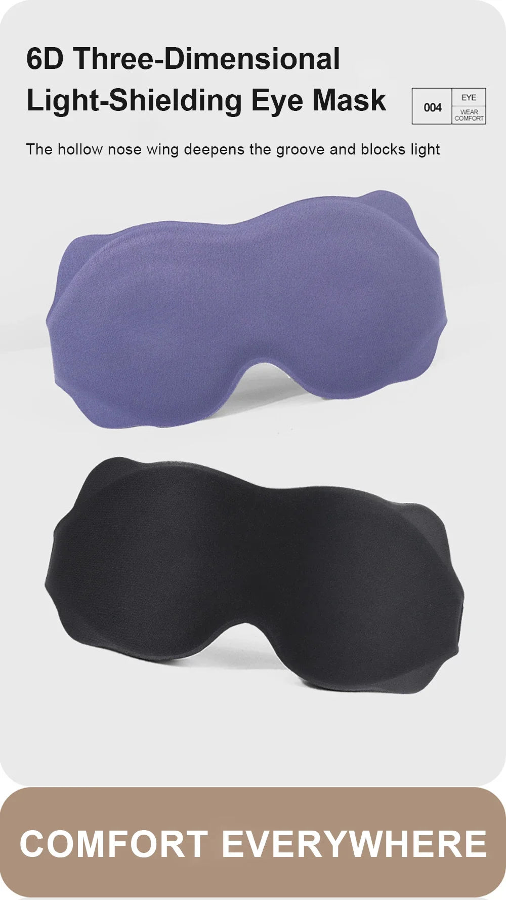 3D Soft Padded Eye Mask for Light Blocking Sleep Aid