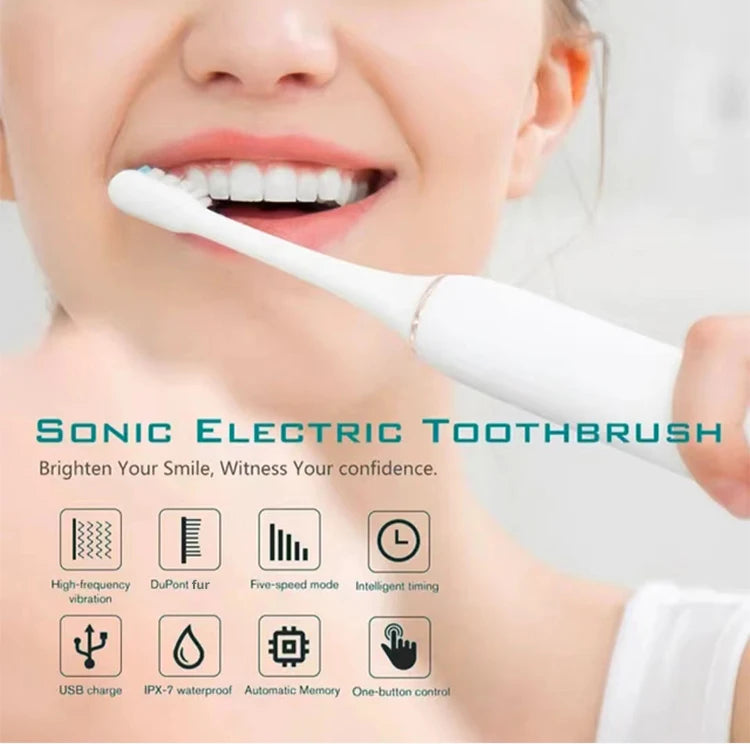 Electric Ultrasonic Toothbrush USB Charging Waterproof Adult