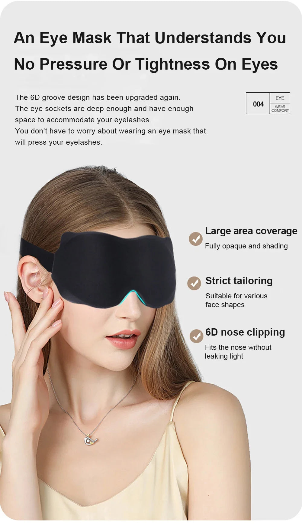 3D Soft Padded Eye Mask for Light Blocking Sleep Aid