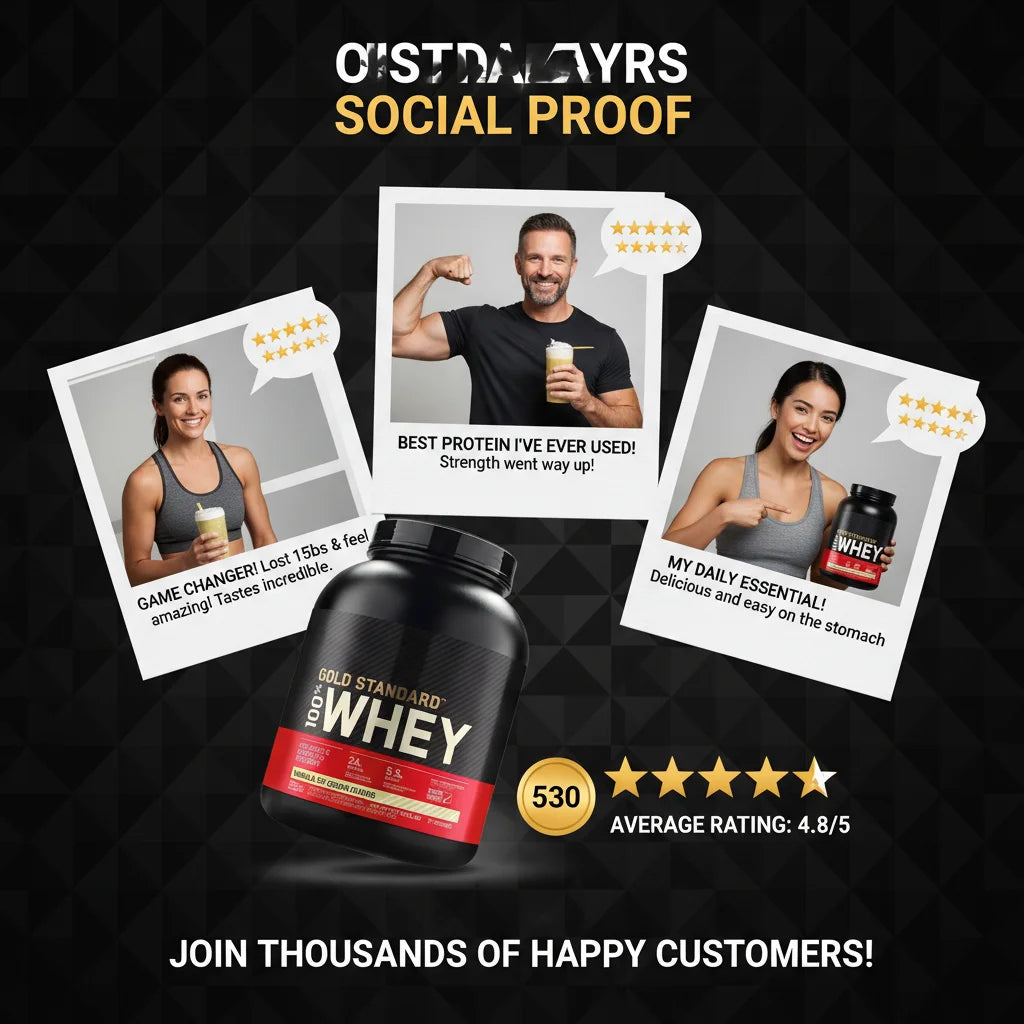 GOLD STANDARD 100% Whey Protein Powder 899g Vanilla Ice Cream