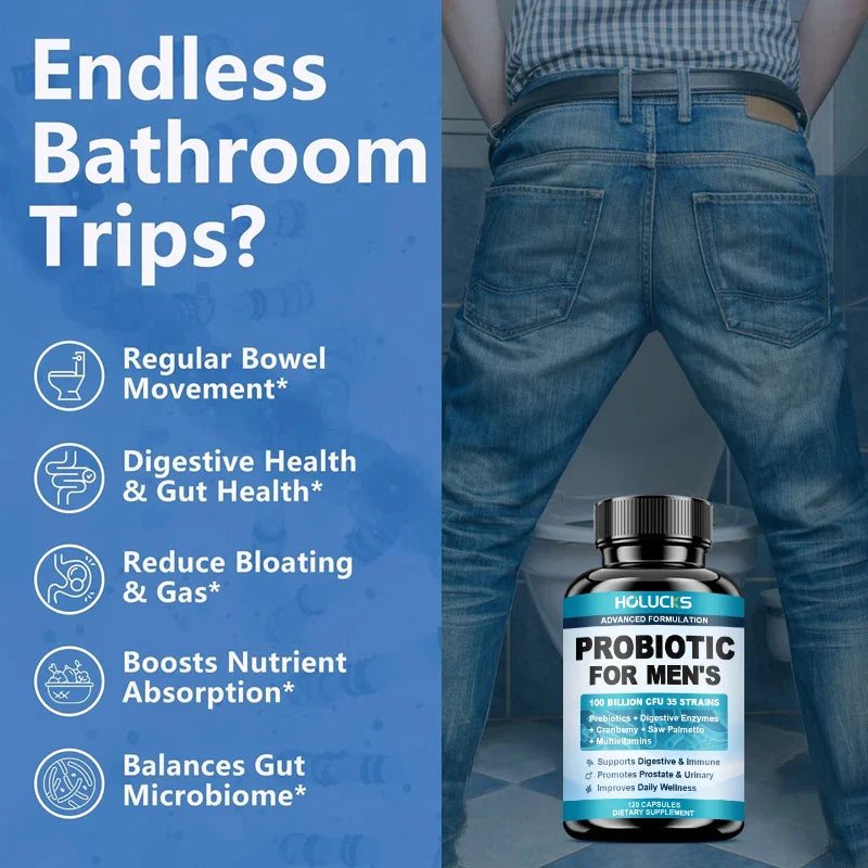 Probiotics Capsules for Men - Gut Health & Vitality Support