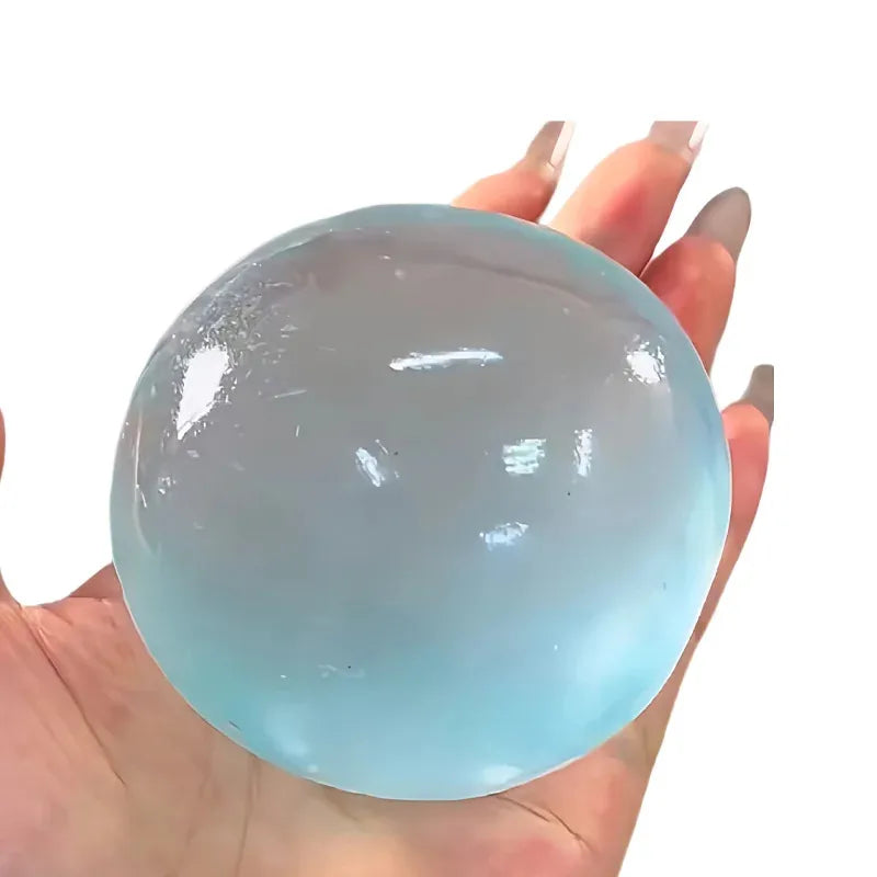 Blue Maltose Mochi Fidget Toy Soft Transparent Ball